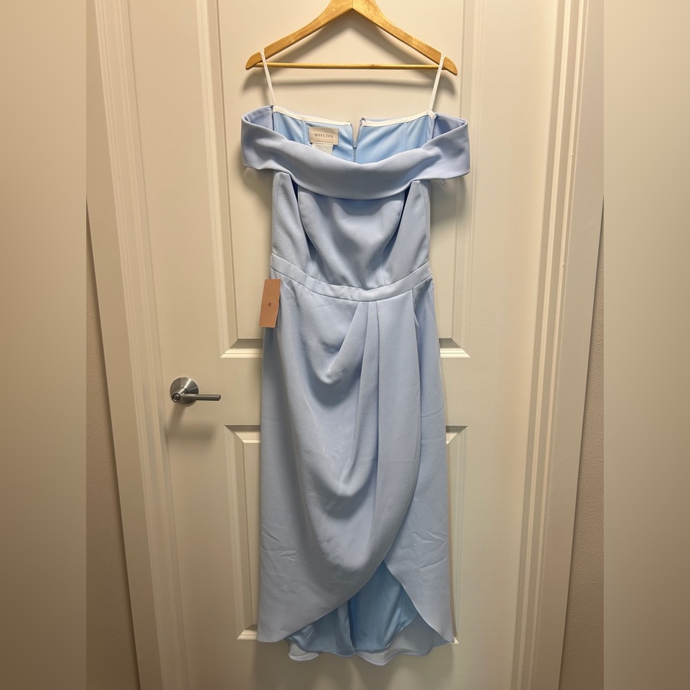 BHLDN Sky Blue Off-Shoulder Gown